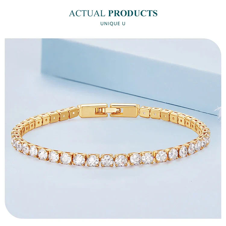 Authentic Plated Platinum 5 Colors Tennis Bracelet for Men Women Birthday Valentine's Day Gift Fashion Jewelry YIB051