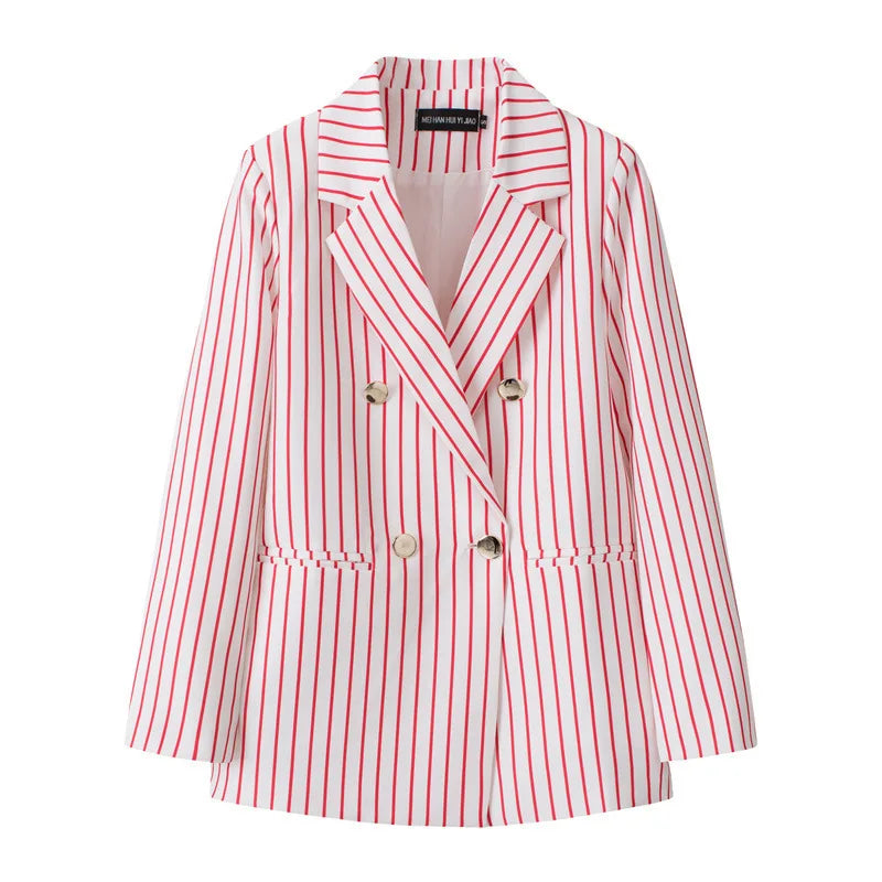 Casual Plaid Women's Suit Jacket Spring Autumn New Style Large Size Street Style Top Quality Polyester Commute Style Fashionable
