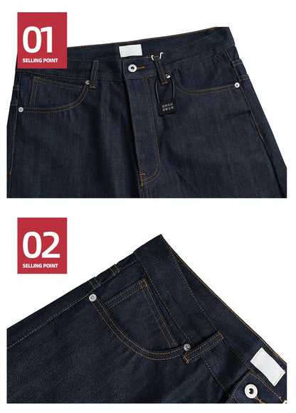 Black Blue Mens Baggy Jeans Straight Solid Color Cleanfit Loose Casual Denim Trousers Unisex Cargo Pants ZJ090