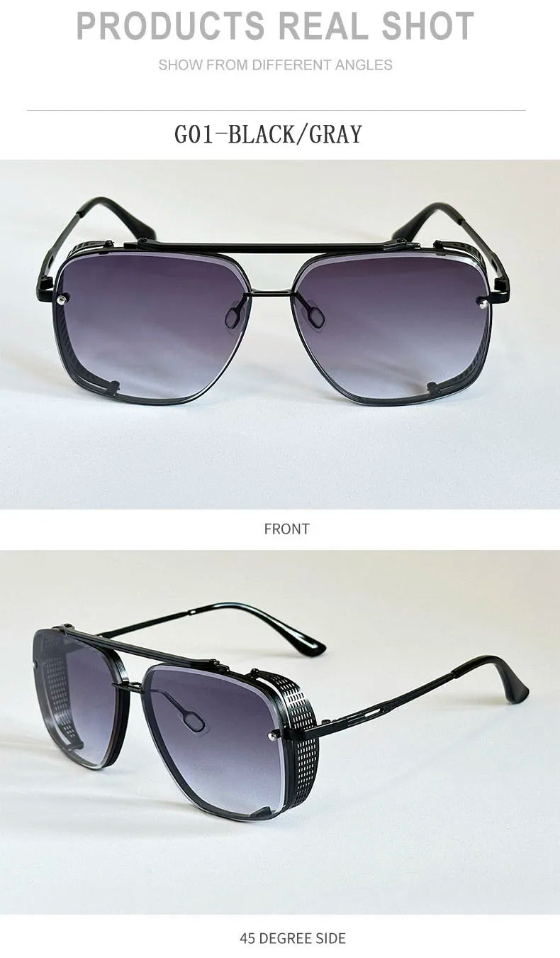 2025 Steampunk Sunglass Men Vintage Square Sunglasses Women Trendy Retro Punk Fashion Glasses Gafas De Sol Hombre Luxe Zonnebril