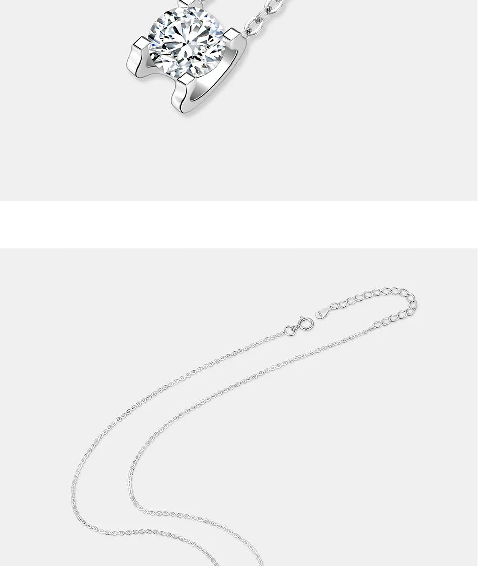 0.5-2CT Moissanite Necklace for Women S925 Pure Silver Classic Bull Head Laboratory Diamond Pendant Luxury Jewelry