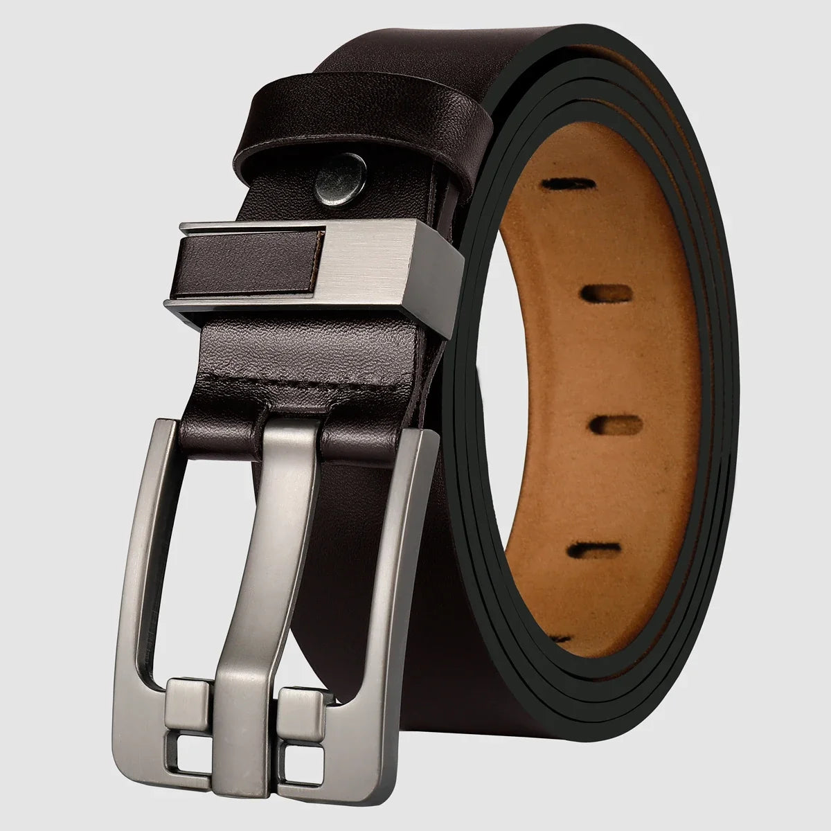 Luxury Men's Belt New Large Plus Size 100-130cm Retro Needle Buckle High Quality