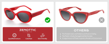Handmade Acetate Oval Polarized Sunglasses Women Thick Frame UV400 Protection Sun Glasses for Ladies Shopping Gift