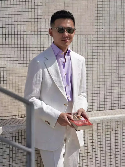 Summer Thin Retro Men's Breathable Linen Small Suit Italian Retro Slim Casual Blazer Trendy