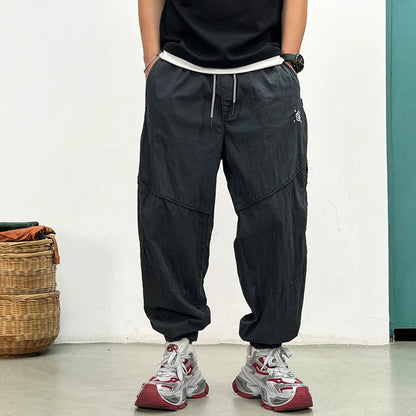 Korean Jogger Pants Men Summer Lightweight Loose Fit Breathable Quick Dry Tapered Casual Athletic Fashion Workout Sweatpants