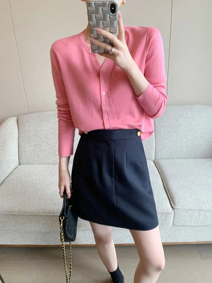 High end early autumn new fashionable small A-line skirt with buttocks wrapped, high-end gray half skirt  skirts