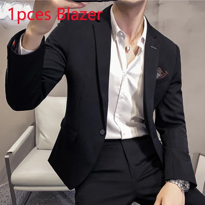 25 Colors 1 Pcs Blazer No Pants S-7XL New Wedding Dress Formal Business Slim Mens Suit Jacket Plaid Striped Solid Color