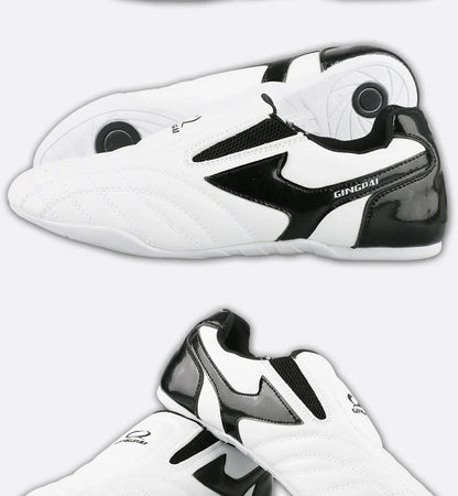 White Breathable Taekwondo Shoes Karate Kung Fu Wrestling Martial Arts Shoes Adults Child Non-slip Soft Oxford Soles Sneakers