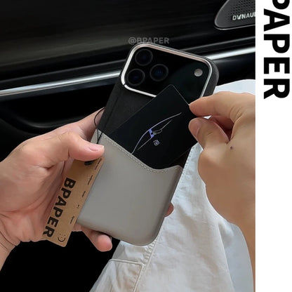 Case For iPhone 17 Pro Max Air Leather and Fabric Splicing Texture Card Insertion Magnetic Phone Cover For iPhone 17 Pro Shell