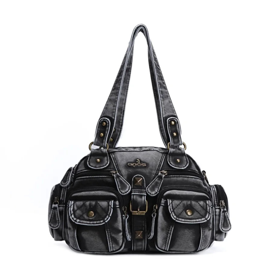 Vintage Women Handbags Fashion Satchel PU Shoulder Bag Top-handle Handbag Dumpling Pack Gifts Shoulder Bags Phone Money Pack