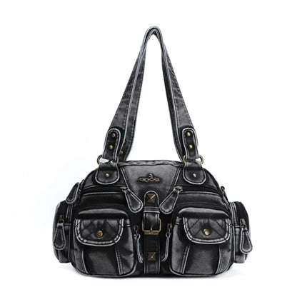 Vintage Women Handbags Fashion Satchel PU Shoulder Bag Top-handle Handbag Dumpling Pack Gifts Shoulder Bags Phone Money Pack