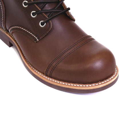 Durable Goodyear-Welted Motorcycle Rugged Heritage Boots Vintage Oil Genuine Leather 8111 Red Punk For Men Cowhide Mid-Cut Shoes