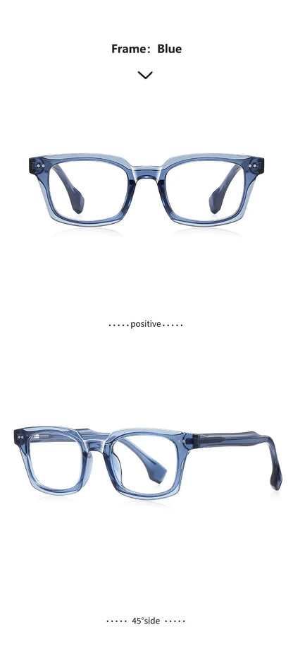 Personalized Fashion New Geometric Square Design Men's Anti-blue Light Reading Glasses Can Be Customized Prescription