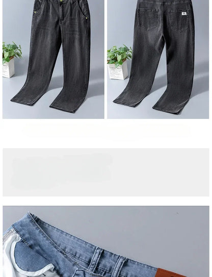Business Jeans Men's Spring Thin Casual Straight Fashion Loose Brand Pants Comfortable Male Denim Trousers