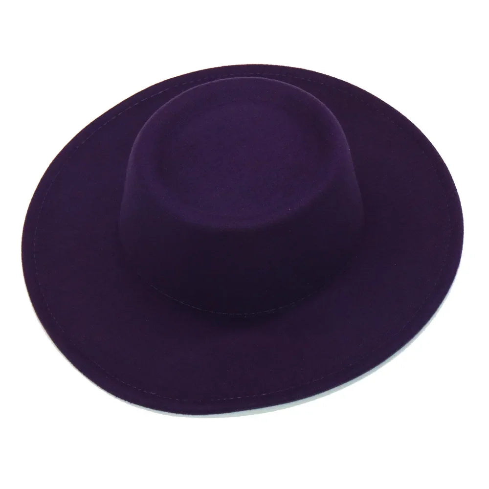 Fedora Hats Men Women 8.5CM Wide Brim Wool Felt Jazz Hats 2023 British style Dress Formal Panama Cap