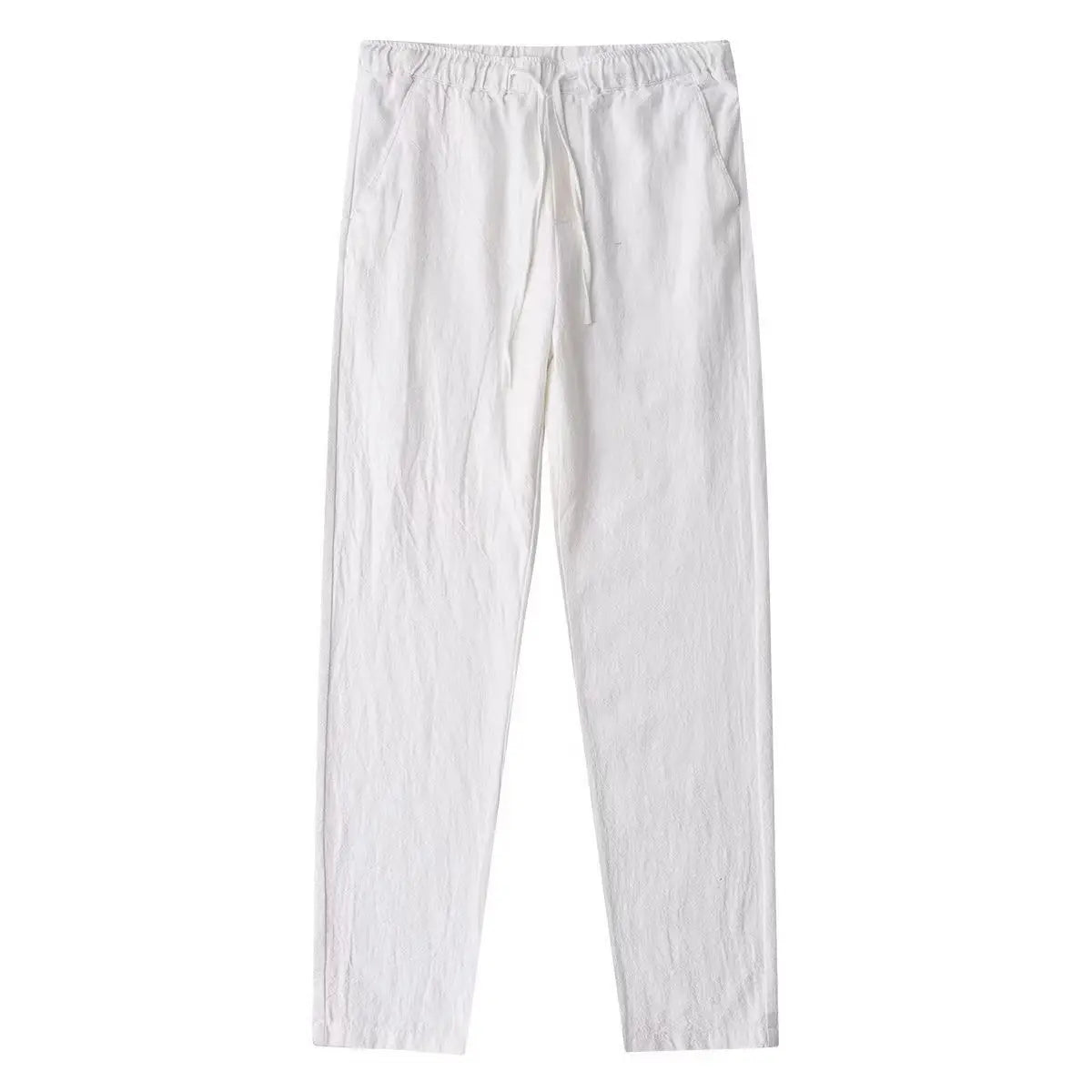 Men's Cotton Linen Suit Pants Casual Business Texture Cozy Trousers Straight Leg Old Money Man Vintage Lightweight Dress Pants