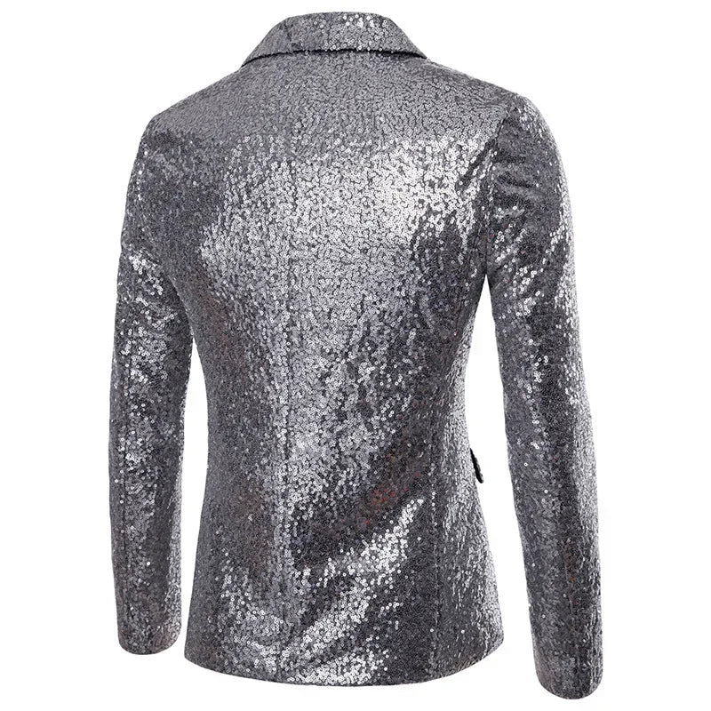 Men's Performance Jacket Gold Sequins Boutique High-end Men's Suits Blazer Korean Nightclub Wedding Host Suits Jacket Male