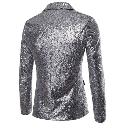 Men's Performance Jacket Gold Sequins Boutique High-end Men's Suits Blazer Korean Nightclub Wedding Host Suits Jacket Male