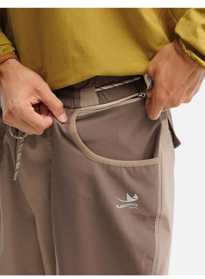 Men Outdoor Lightweight Quick Dry Ultra Loose Casual Splice Wide Leg Techwear Track Cargo Pants Women Streetwear Baggy Trousers