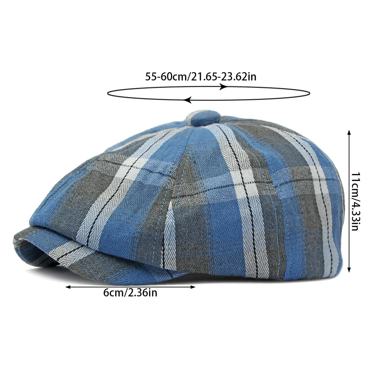 Plaid Beret Hat Short Brim Thin Lightweight Unisex British Retro Artist Cap for Men Women Fashion Accessories