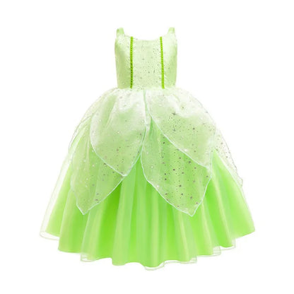 Girls Fairy Dress Up Kids Princess Green Flower Fairy Dress With Wings Princess Costume Party Tinkerbell Tinker Bell Dresses