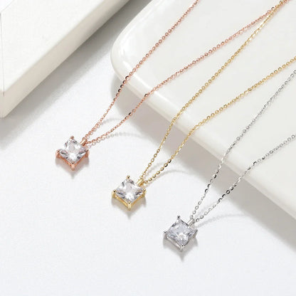 925 Sterling Silver Cubic Zirconia Bridal Pendant Necklace Elegance Oval-Cut Teardrop CZ Necklace for Women APN11