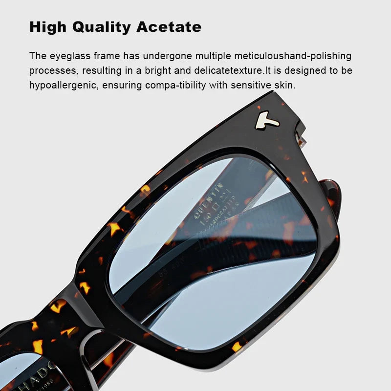 Top Quality Luxury Square Acetate Men Sunglasses Women Classic Sunglasses Outdoor UV400 Protection Custom Prescription Lenses