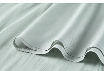 Women's Gray Elegant Skirt 2026 Summer Elastic Waist Sheen Flowy A Line Long Skirt for Woman Ladies Clothes 162QG4909