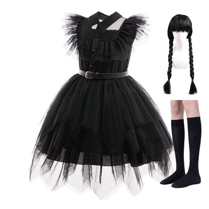 Family Costume with Belt Halloween Role Play Gothic Cosplay Apparel The Day Begin with W Birthday Party Ball Gown Dresses