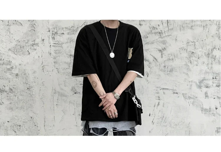 Harajuku Cat Cartoon Eating Noodles Graphic Men Women Tshirts Casual Short Sleeve Tees Japan Style Oversized T Shirt Clothing
