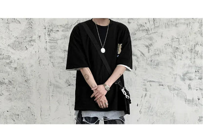 Harajuku Cat Cartoon Eating Noodles Graphic Men Women Tshirts Casual Short Sleeve Tees Japan Style Oversized T Shirt Clothing