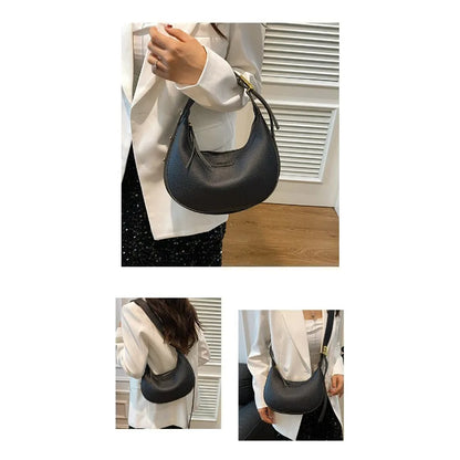Women Underarm Bag Fashion Hobos Half Moon Saddle Shoulder Bags Luxury Pu Leather Crossbody Bag Phone Purses 2024 Commuting Bags