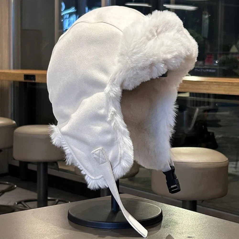 Russian Hat New Thick Warm Winter Hats for Men Women Fleece Fur Lined Beanie Hat Male Female Snow Ski Trapper Earflap Cap