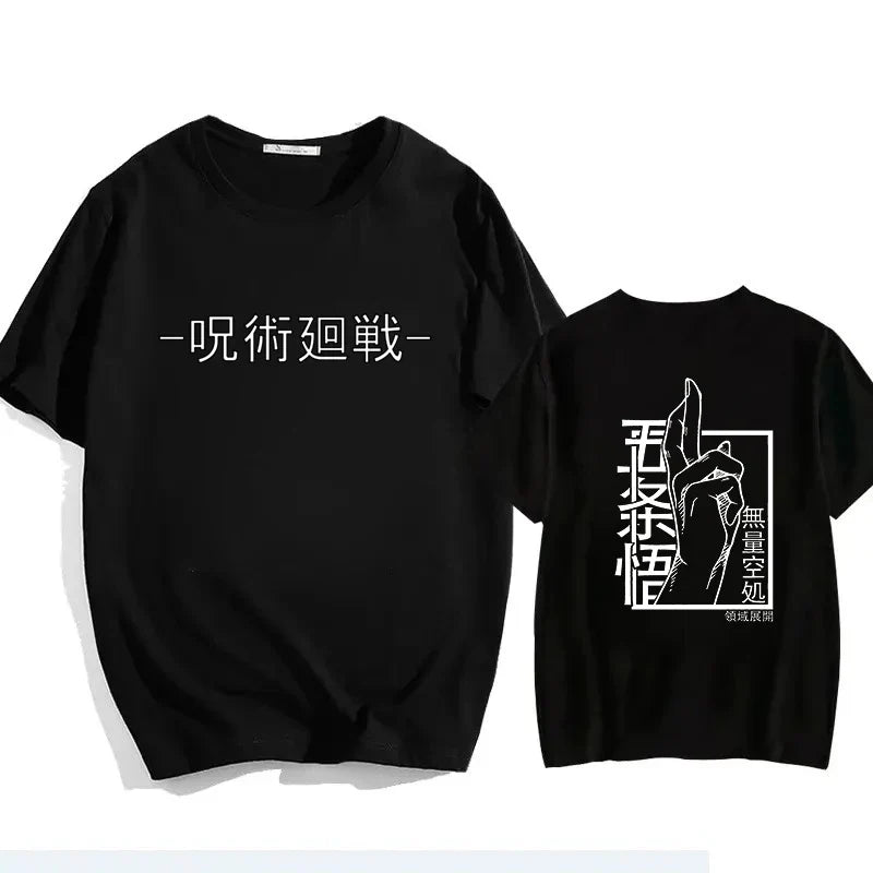 Jujutsu Kaisen Satoru Gojo Unisex Pure Cotton T-shirt 2026 Summer Anime Print Loose Casual Parent-child Short Sleeved Top