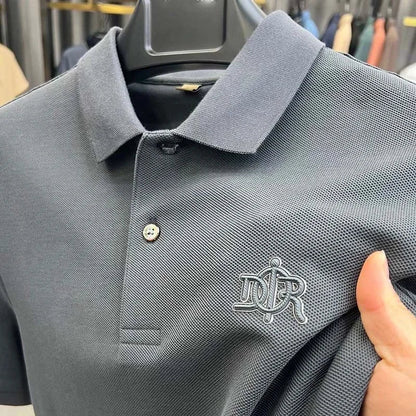 100% pure cotton high-end fashionable short sleeve summer new high-quality men's business casual polo shirt luxury brand T-shirt