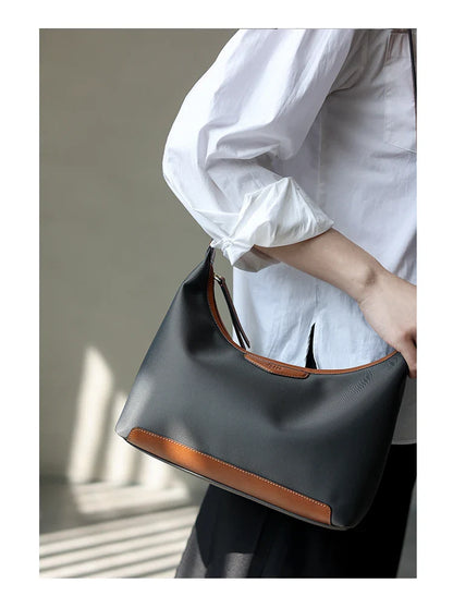 New Arrival Underarm Bag Women Genuine Leather Crossbody Bag Fashion Female Nylon Handbag Luxury Messenger Purses