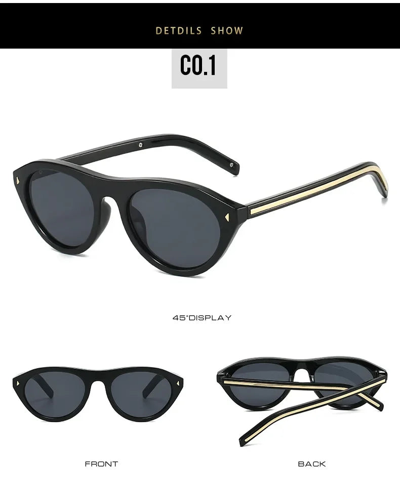 Top Selling cat eye sunglasses for women vintage small frame gradient uv400 sun glasses men retro hip hop driving shades