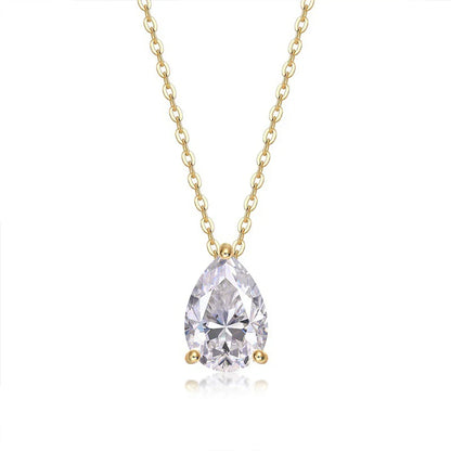 1-4CT Pear Cut D Color Moissanite Pendant Necklace for Women S925 Silver Plated 18k Gold Waterdrop Shape Necklaces Jewelry Gift
