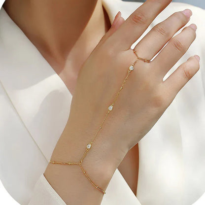 3EX Marquise Cut Moissanite Finger Chain Bracelets for Women 14-20cm Wrist Size Adjustable s925 Silver Hand Jewelry Gift