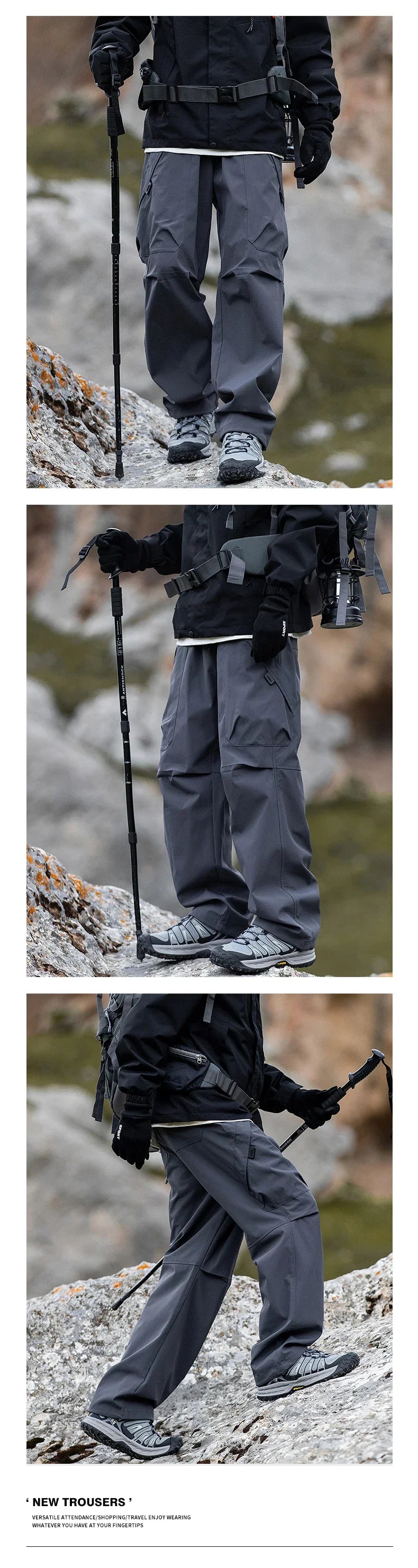 Hiking Pants Men Waterproof Climbing Trekking Pant Outdoor Sports Camping Fishing Pant Mountaineering Cycling Windproof Trousers