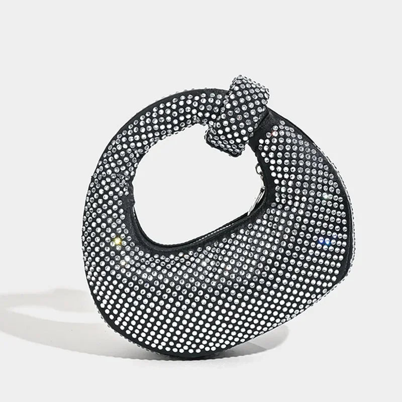 New Small Niche Design Diamond Dumpling Handbag Women's Socialite Style Evening Event Casual Versatile Handbag Water Diamond Bag
