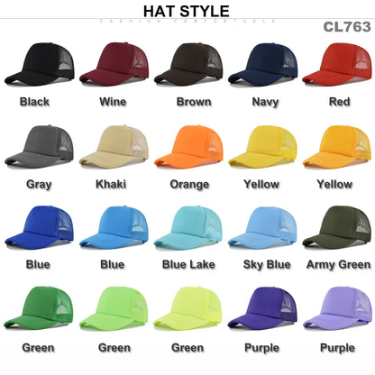 Fashion Unisex Plain Baseball Cap Adjustable Trucker Flat Visor Cap Snapback Mesh Curved Men Women Casual Sun Summer Hat