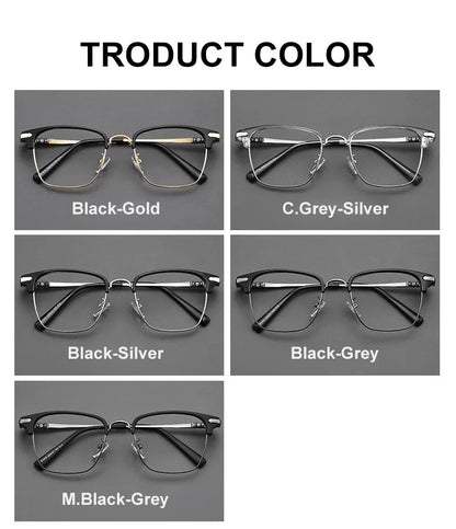 Classic Men's Square Frames Personalized Business Blue Light Blocking Can Be Customized Reading Glasses Myopic K002