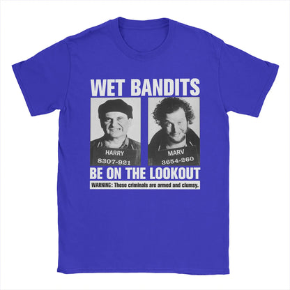Home Alone Wet Bandits T-Shirt for Men  Vintage Pure Cotton Tee Shirt Crew Neck Short Sleeve T Shirt Printed Tops