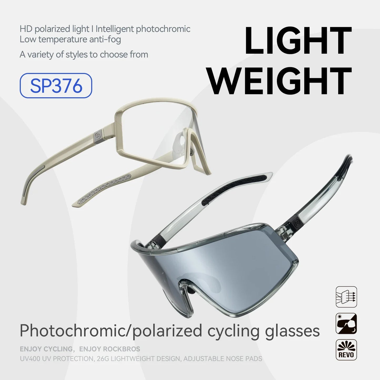 Outdoor Cycling Sunglasses Polarized UV400 Driving Eyewear Bicycle Goggles Non-slip Anti-fog Photochromic Glasses