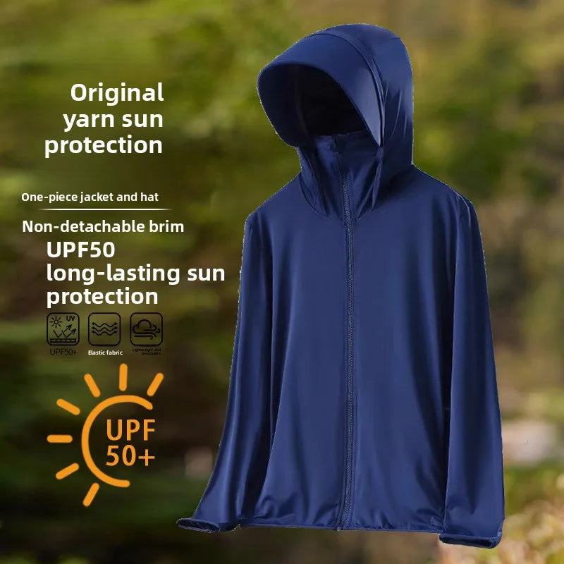 UPF50 UV Protection Ice Silk Cool Feeling Sun Protection Clothing Lightweight Breathable Fishing Jacket Outdoor Sports Shirt