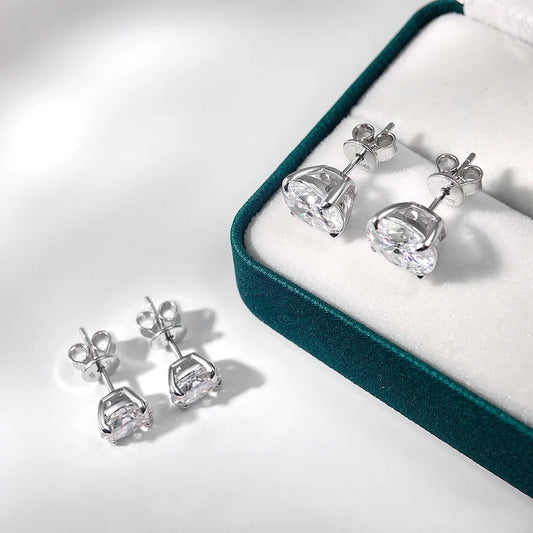 1ct-4ct Real Moissanite Earrings S925 Sterling Silver Earrings For Women Wedding Engagement Party Jewelry