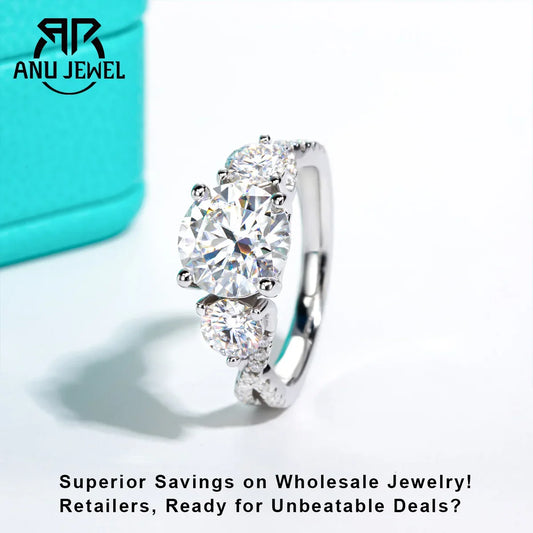 4.25cttw Moissanite Infinity Engagement Rings D Color 925 Sterling Silver 3 Stone Wedding Anniversary Ring For Women