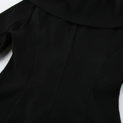 Black Elegant Blazer For Women 2025 Autumn Fashion Gold Buttons Patchwork Jacket Coat Party Vintage Commuter Suit Jacket