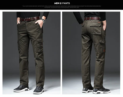 Casual Mens Cargo Pants  Baggy Clothing Multiple Pockets Khaki Black Safari Work Pants Tactical Military Trousers Pants For Male